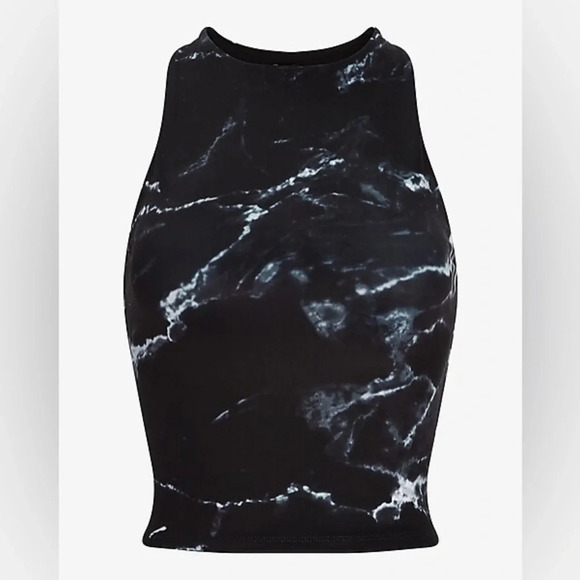 EXPRESS NWOT Body Contour High Compression Marbled Cropped - Picture 3 of 12